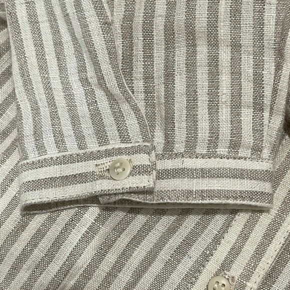 Coast 100% Linen Striped Longline Oversized Button Front Top Size Small - Picture 8 of 10